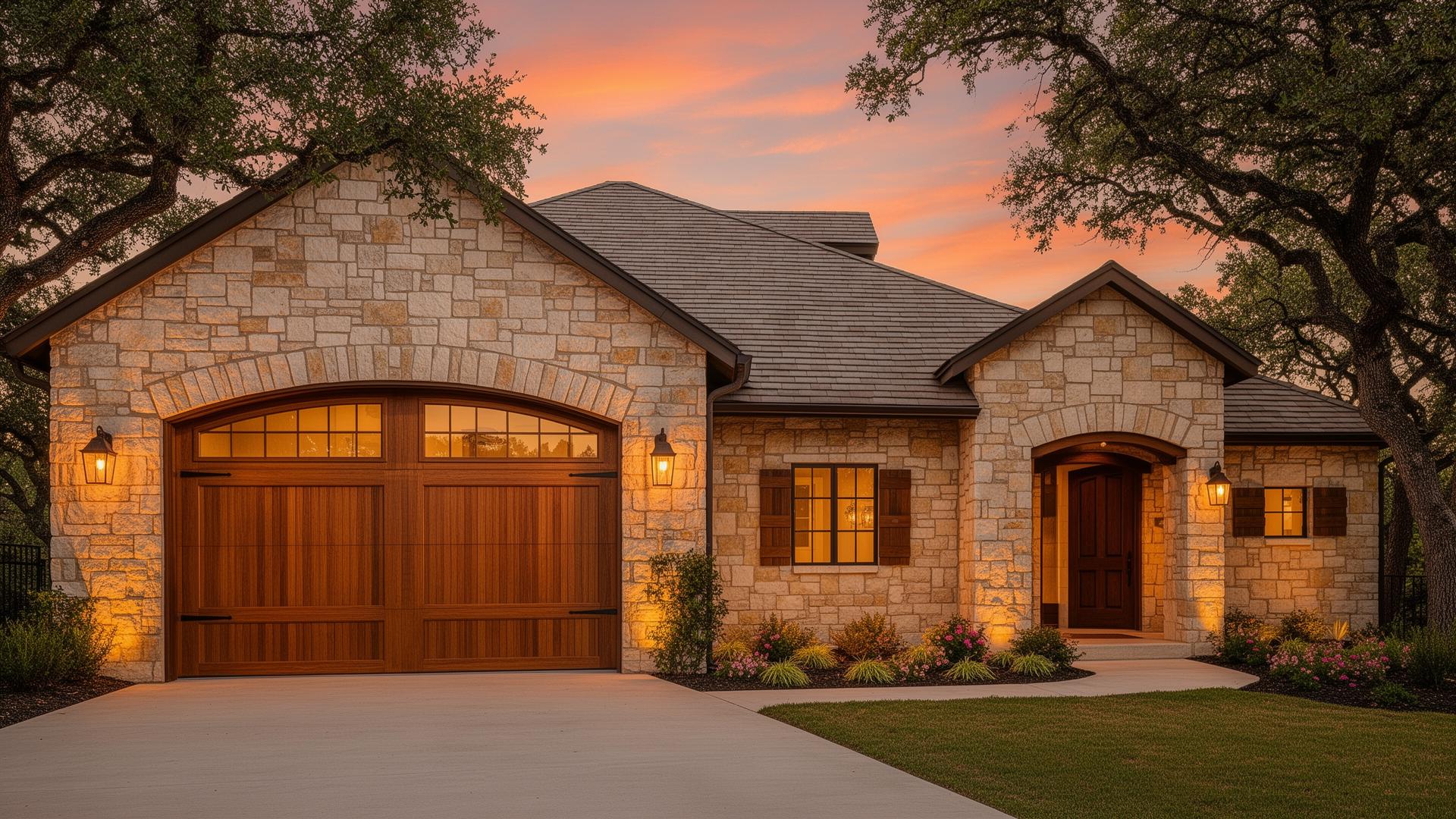 Premium carriage-style garage door installation